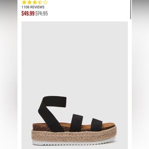 steve madden size 9 kimmie black wedge shoes. lightly worn